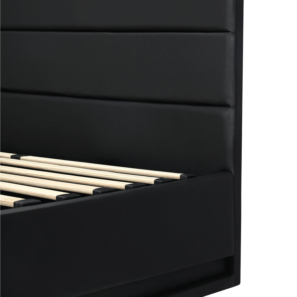 Double Bed Frame Gas Lift RBG Storage Space Black