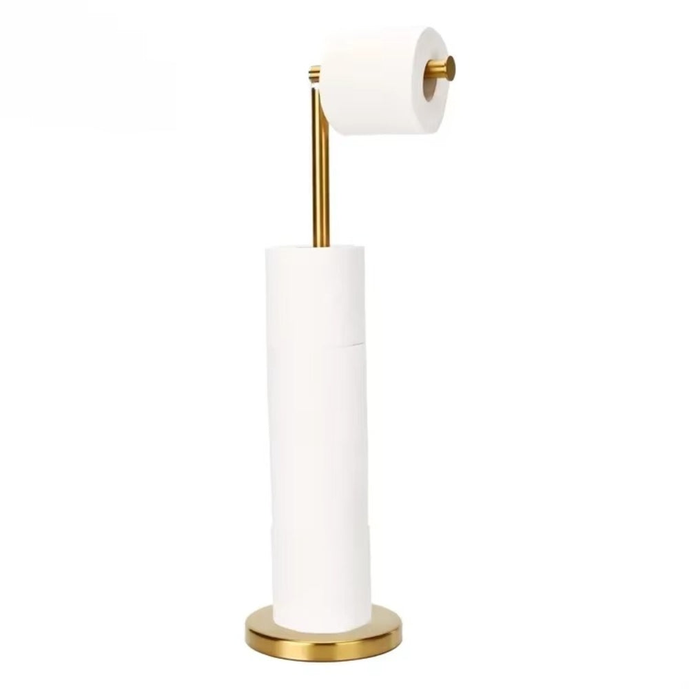 Stainless Steel Floor Mounted Toilet Paper Holder with Single Pole