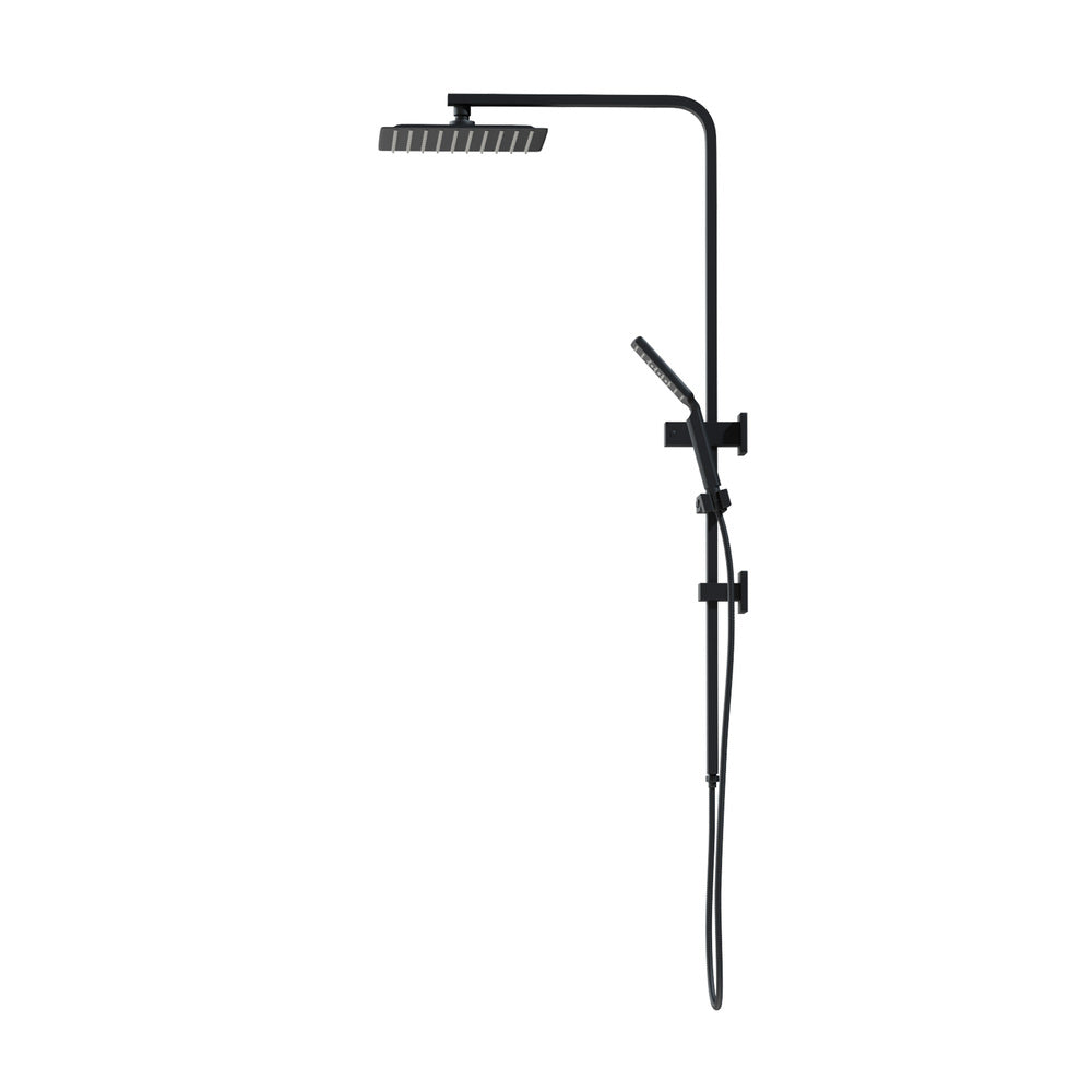 10 Inch Square Rain Shower Head Set with 3 Modes  Black