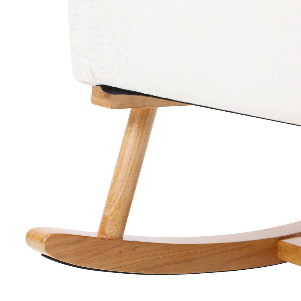 Beige PE Rattan Rocking Chair