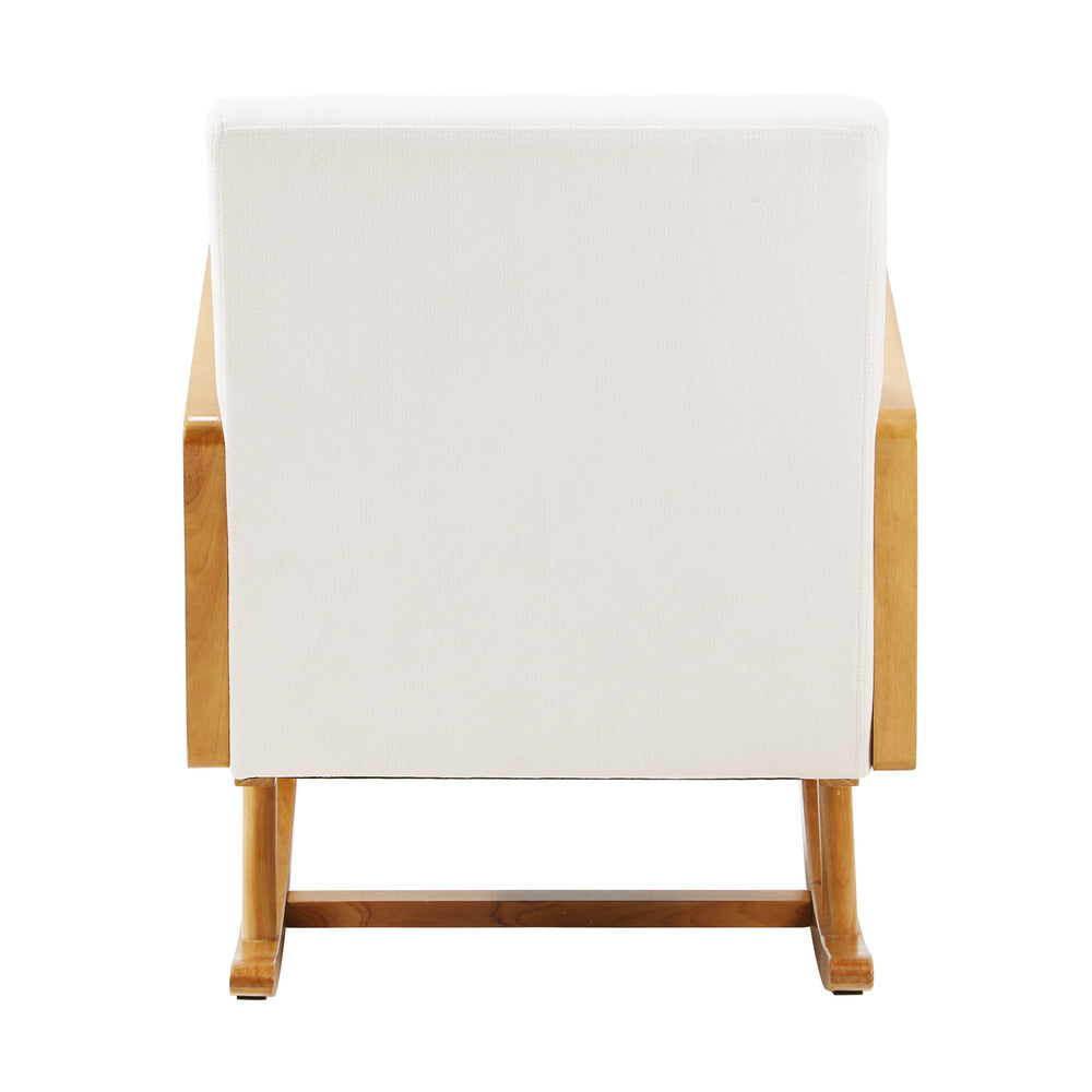 Beige PE Rattan Rocking Chair