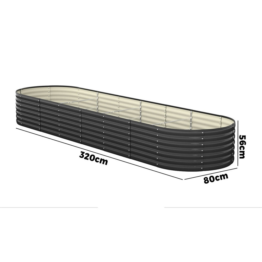 Oval Raised Garden Bed Galvanized Steel