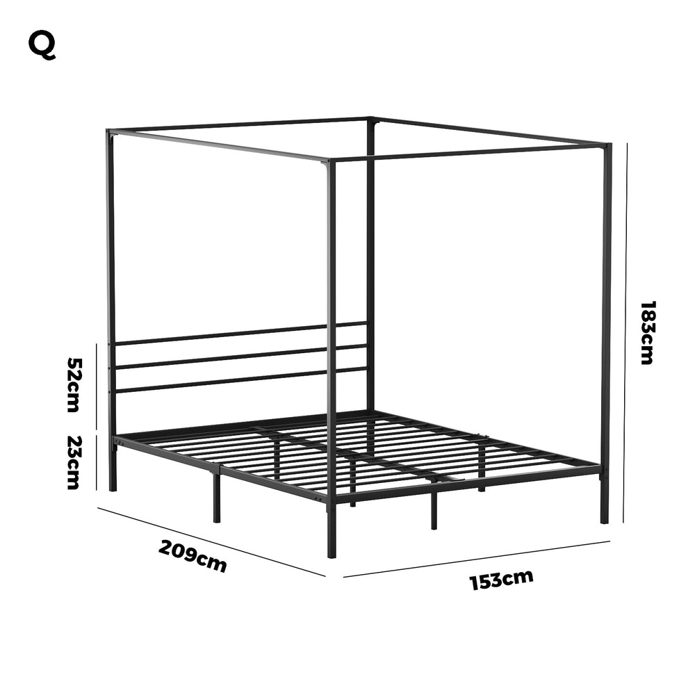 Metal Canopy Bed Frame Queen Size Platform