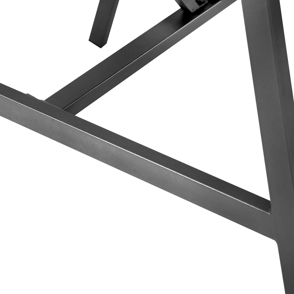 Outdoor Dining Side Table with Glass Tabletop Grey