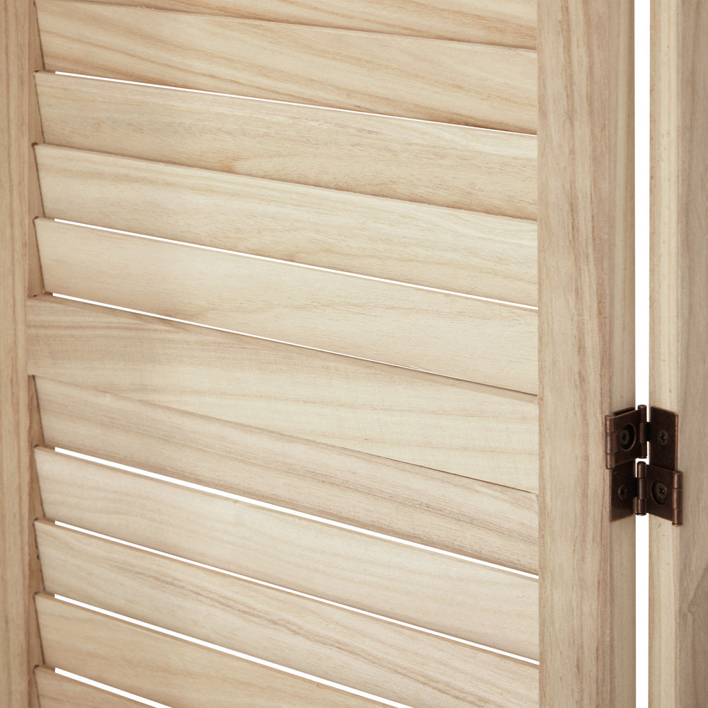 6 Panel Timber Wooden Room Divider Natural