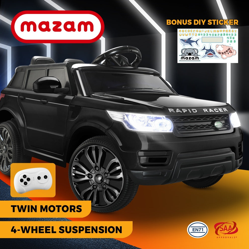 Kids Ride-On Car with MP3 LED Lights Black
