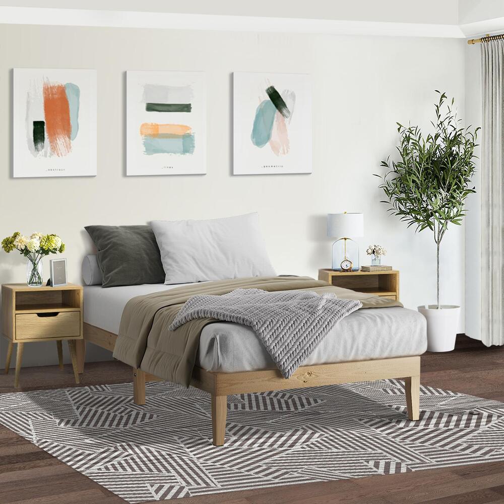 King Single Bed Frame Pine Wood Bed Base