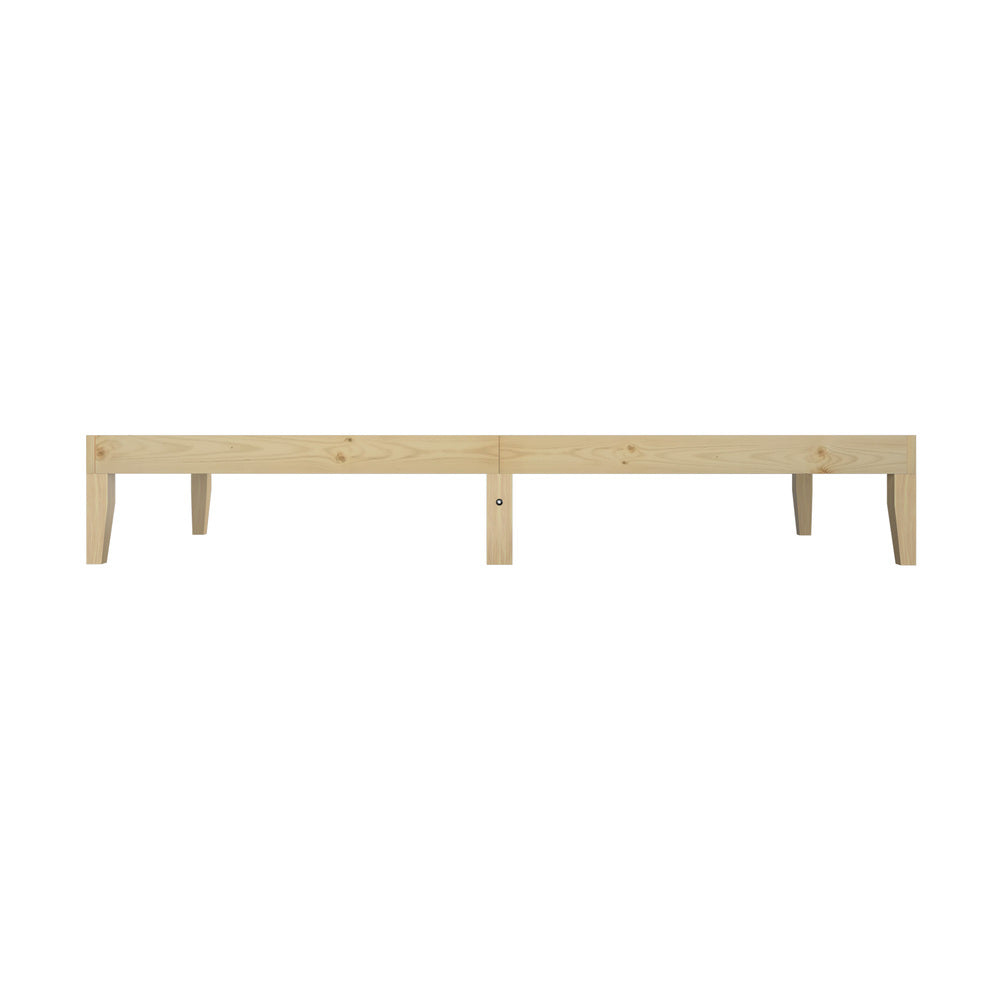 King Single Bed Frame Pine Wood Bed Base
