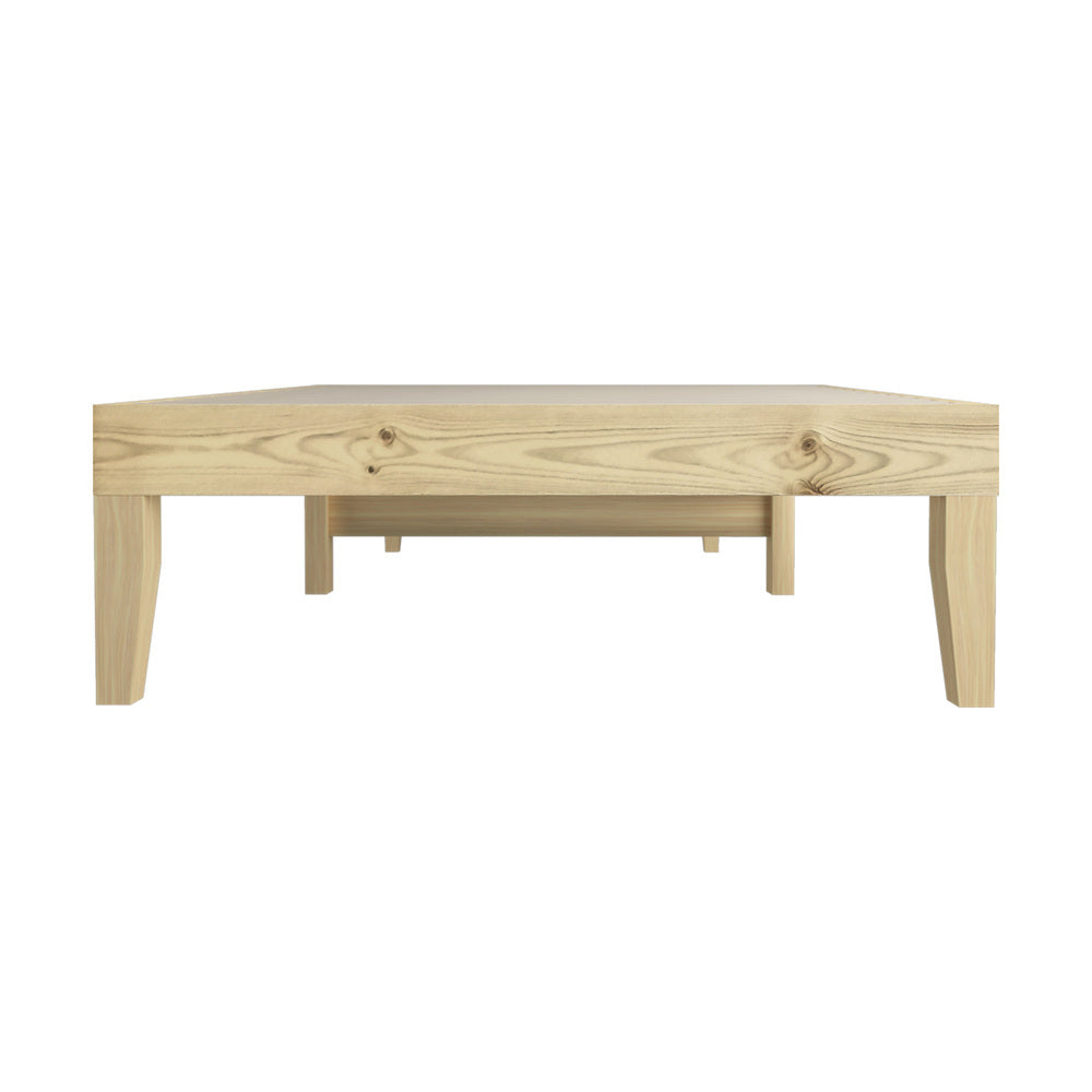 King Single Bed Frame Pine Wood Bed Base