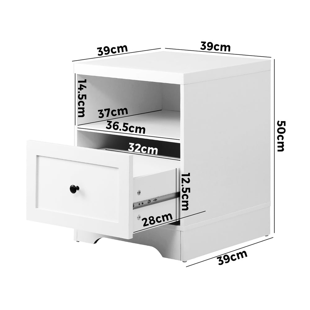 Hamptons Style Bedside Tables White