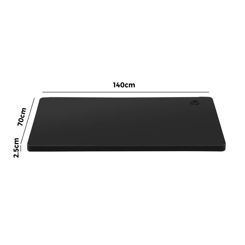 Standing Desk Tabletop with Drilled Hole Black 140x70cm