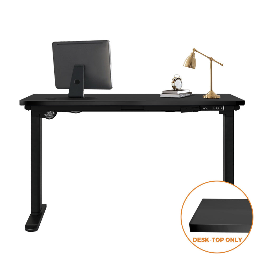 Standing Desk Tabletop with Drilled Hole Black 140x70cm
