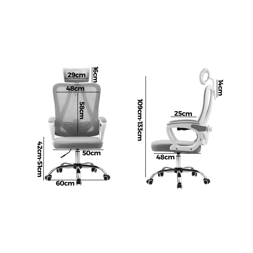 Ergonomic Office Chair with Lumbar Support Grey
