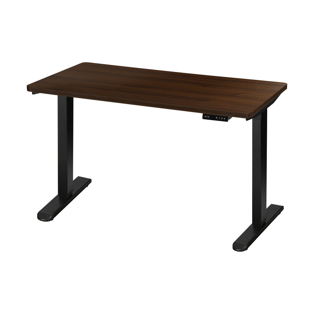 Motorized Adjustable Sit Stand Desk 160cm Black and Walnut