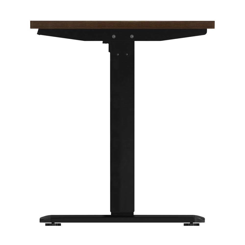 Motorized Adjustable Sit Stand Desk 160cm Black and Walnut