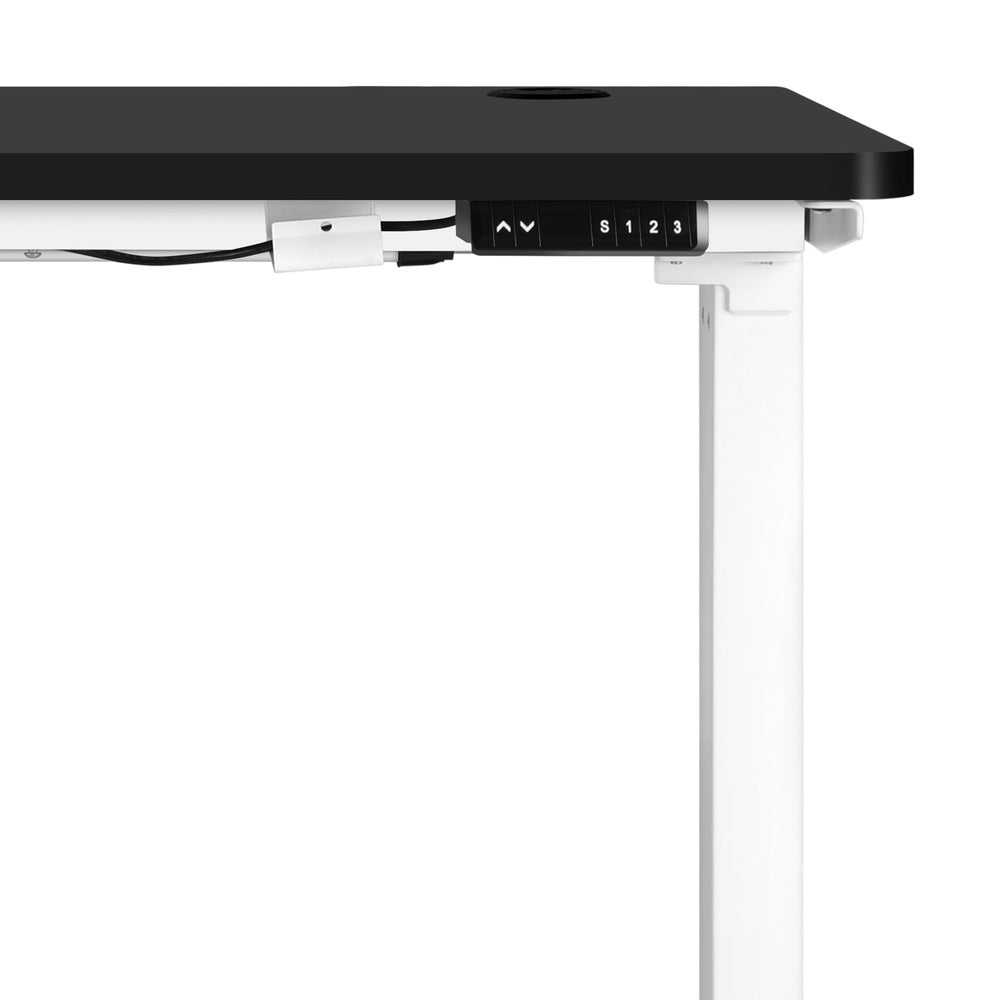 Motorized Adjustable Standing Desk 140cm White and Black