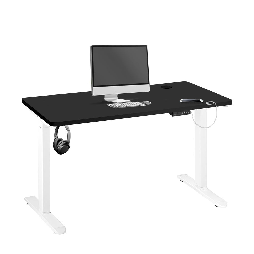 Motorized Adjustable Standing Desk 140cm White and Black