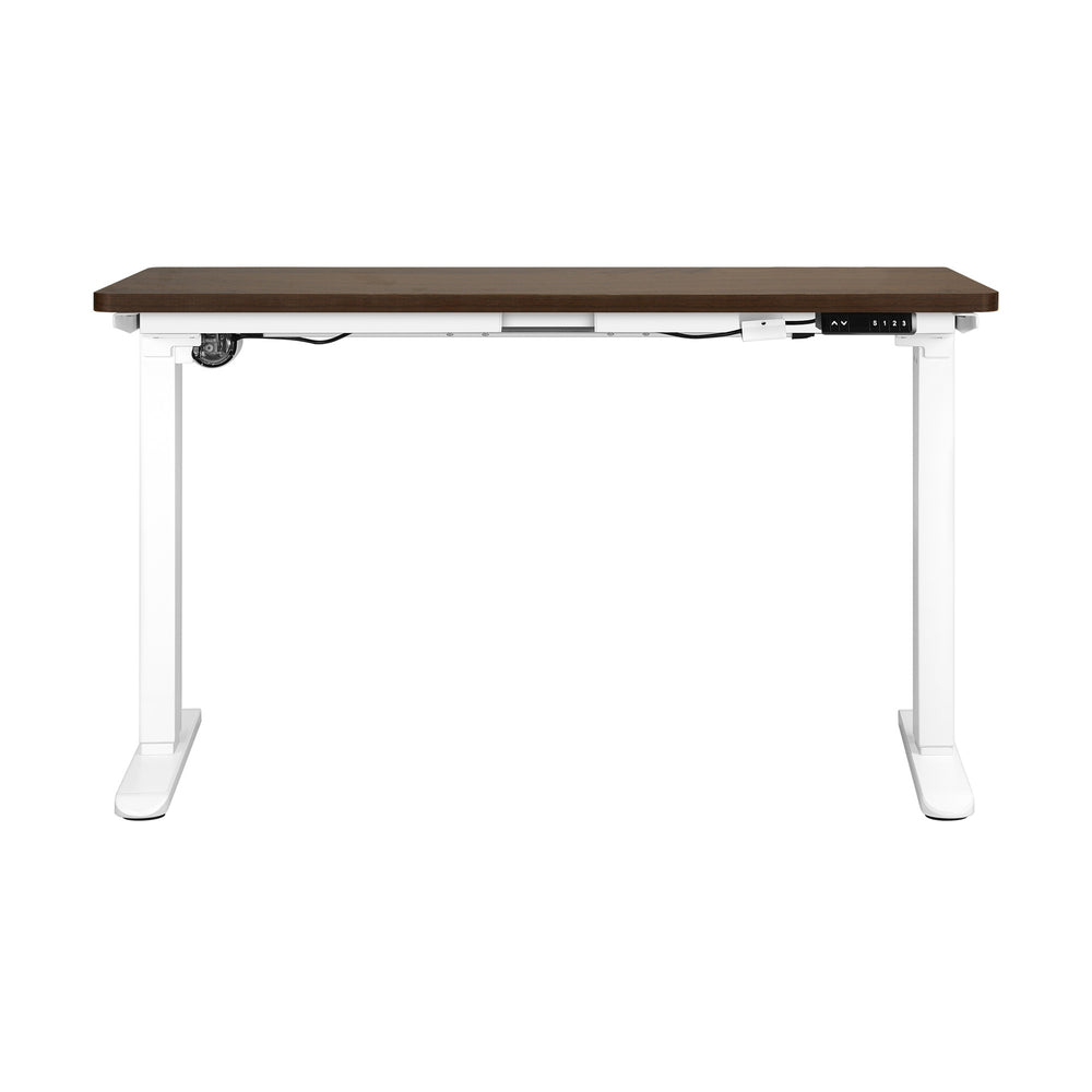 Motorized Adjustable Sit Stand Desk 160cm White and Walnut