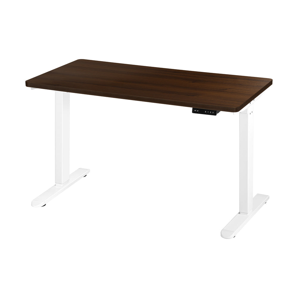 Motorized Adjustable Sit Stand Desk 160cm White and Walnut