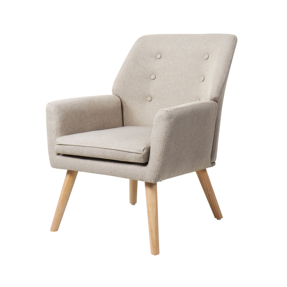 Armchair Linen Fabric Beige