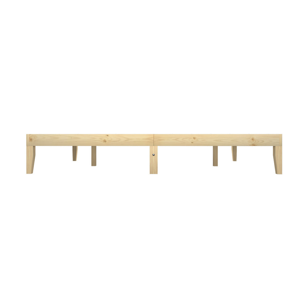 King Bed Frame Pine Wood Base