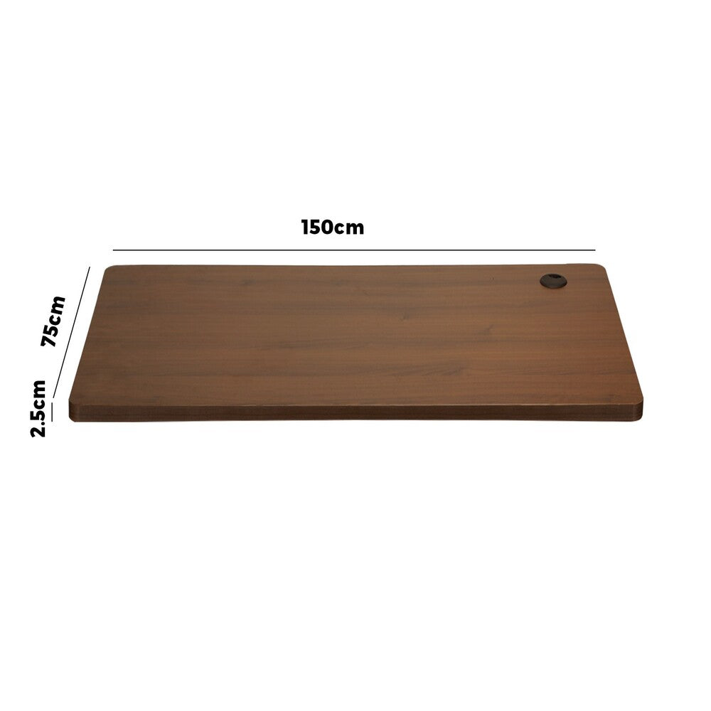 Standing Desktop Walnut with Drilled Hole 150x75cm
