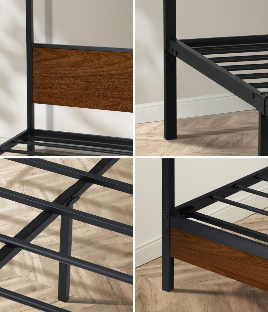 Double Size Metal Canopy Bed Frame Platform