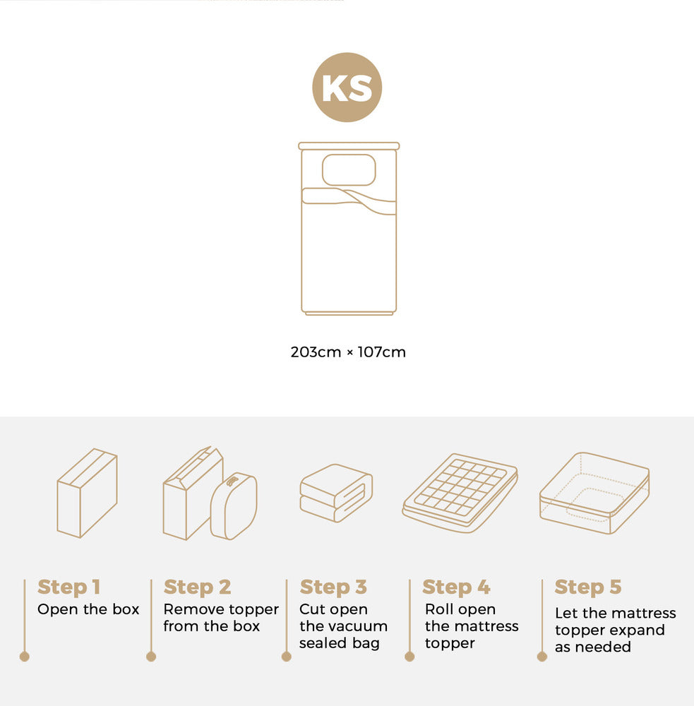 King Single Mattress Topper Pillowtop Airflow Mesh 5cm
