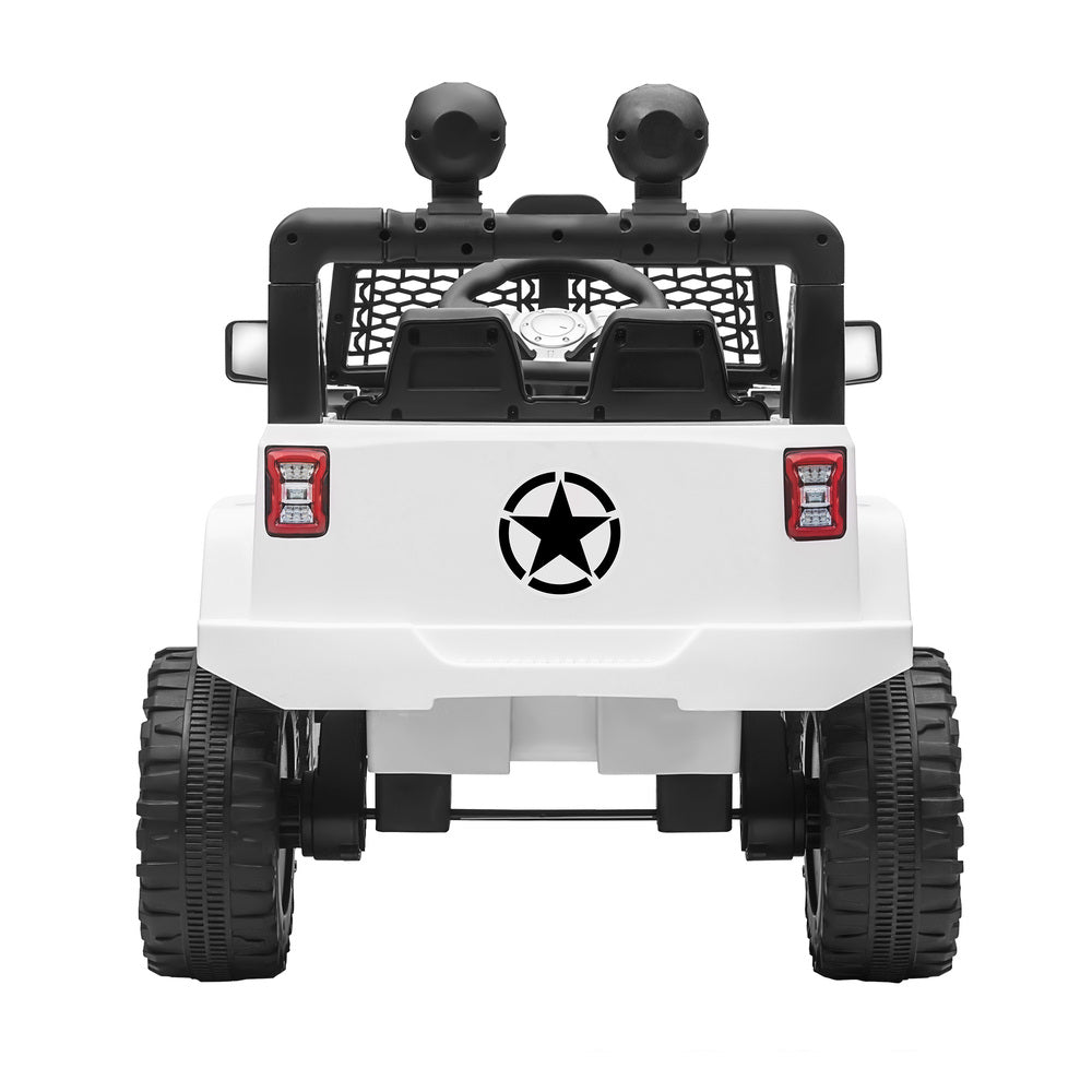 Kids Ride-On Car with Twin Motors and Remote White