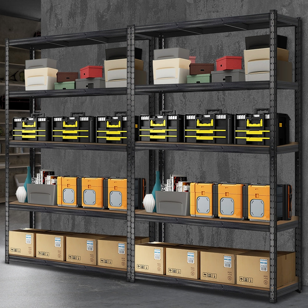 2pcs Warehouse Storage Racks 1.8m Black