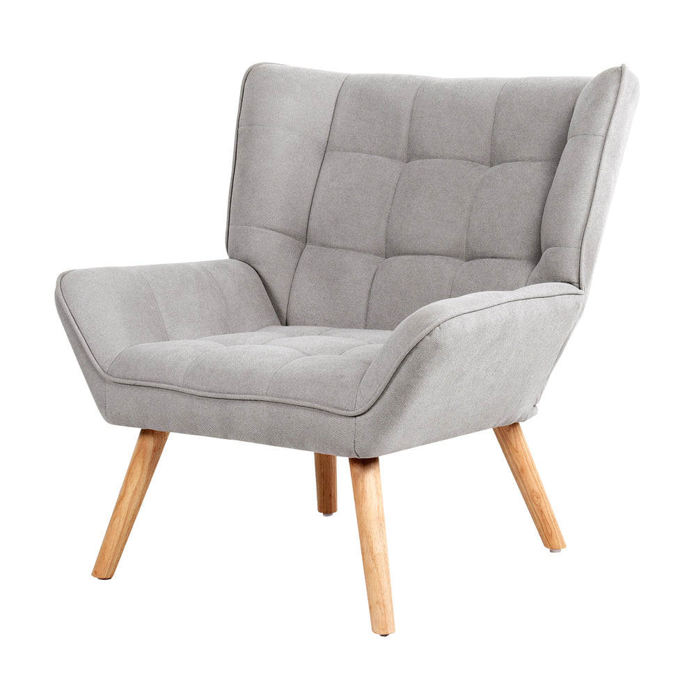 Grey Fabric Upholstered Tub Armchair