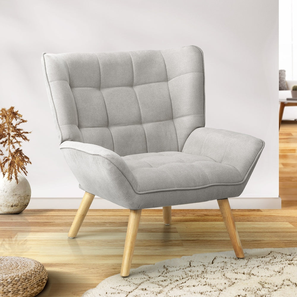 Grey Fabric Upholstered Tub Armchair