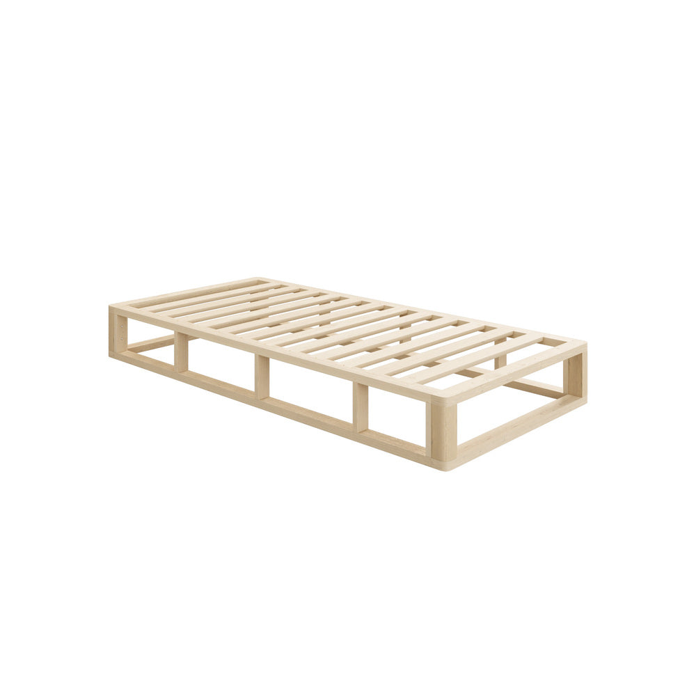 Single Size Wooden Bed Frame with Open Slatted Base