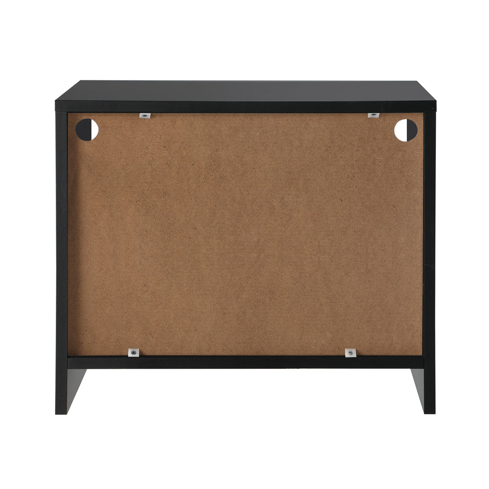 Black High Gloss Bedside Tables with RGB LED Lights