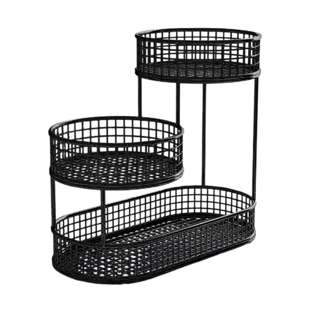 Metal Wire Storage Countertop Fruit Basket Counter Serving Tray