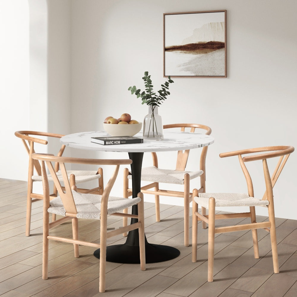 Wooden Hans Wegner Wishbone Dining Chair