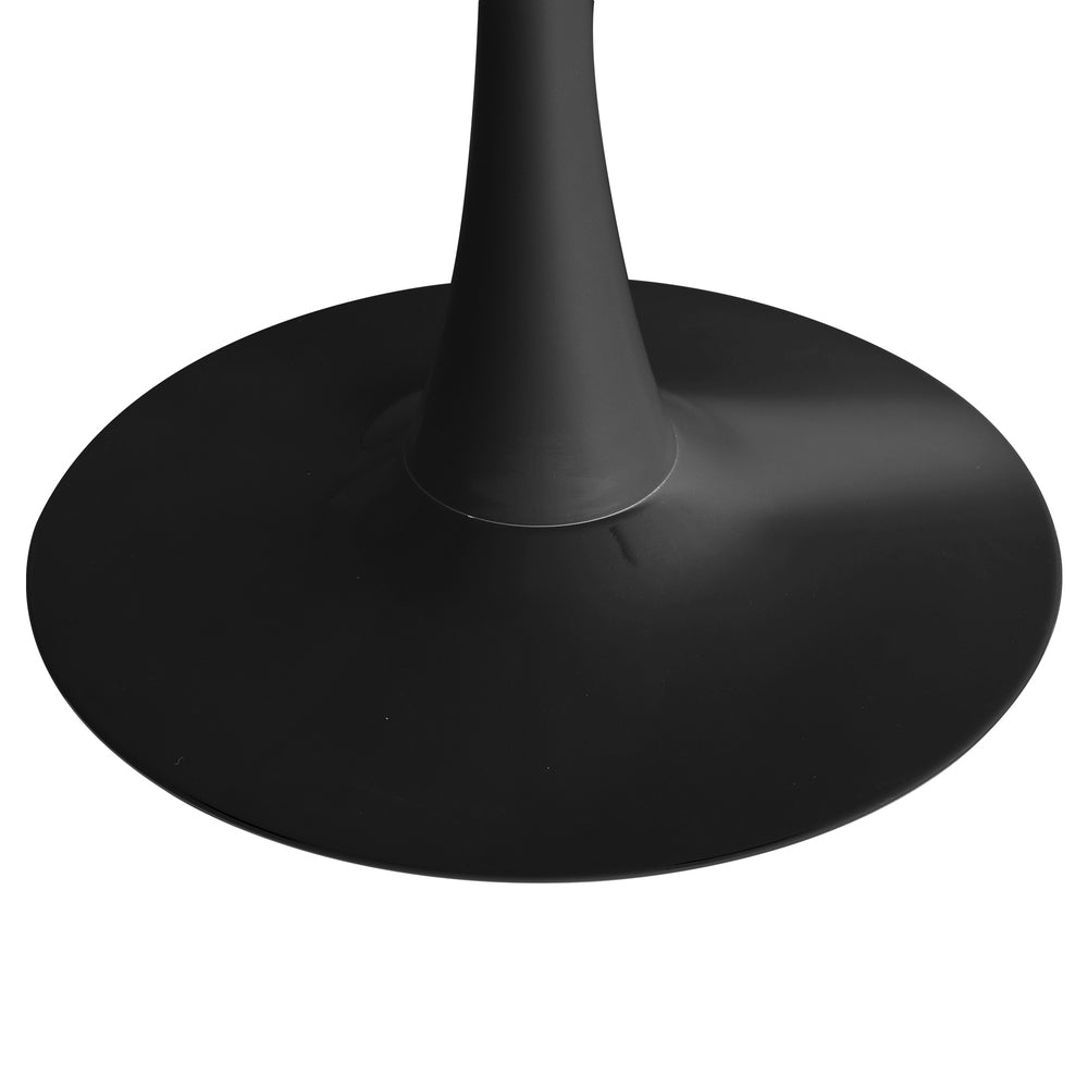 60cm Marble Dining Table Tulip Shape White and Black