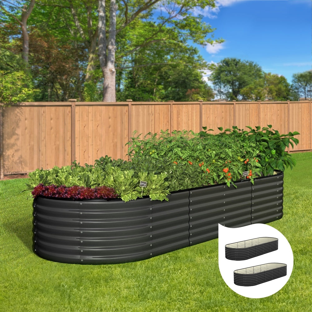 Raised Garden Bed Galvanized Steel 2pcs