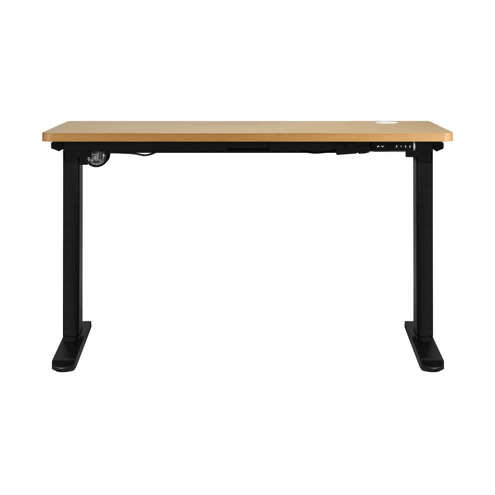 120cm Motorised Adjustable Standing Desk Black and Oak