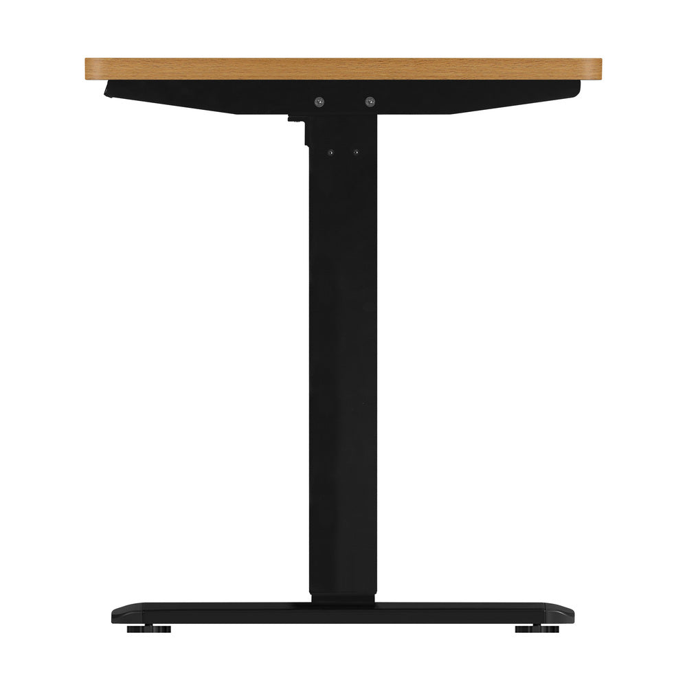 150cm Motorized Adjustable Standing Desk Black and Oak