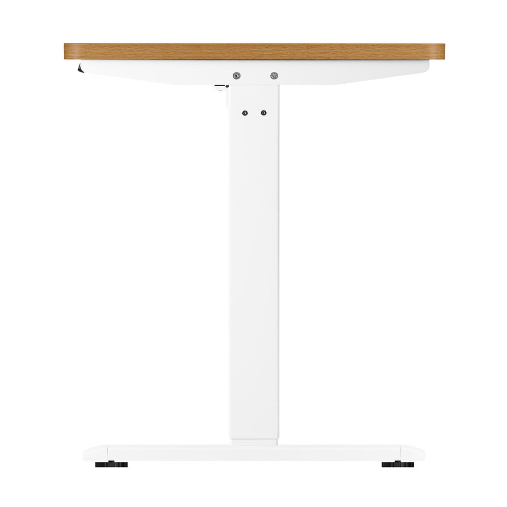 140cm Motorised Adjustable Standing Desk White and Oak