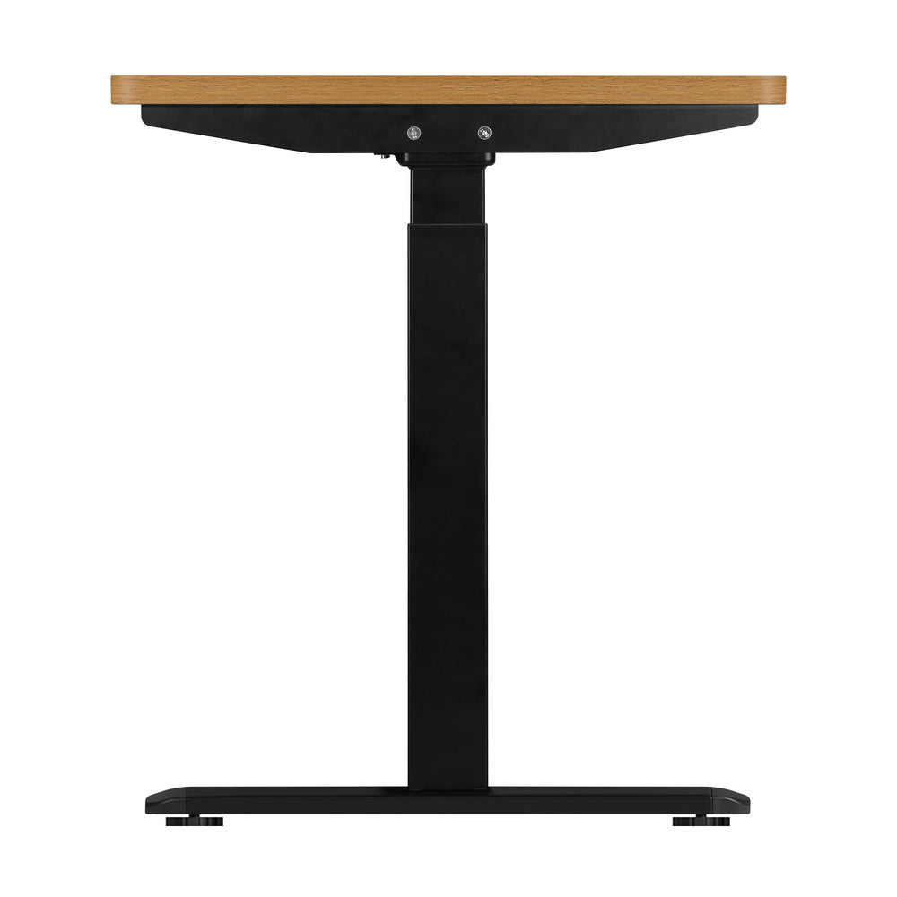 140cm Dual Motor Adjustable Standing Desk Black and Oak