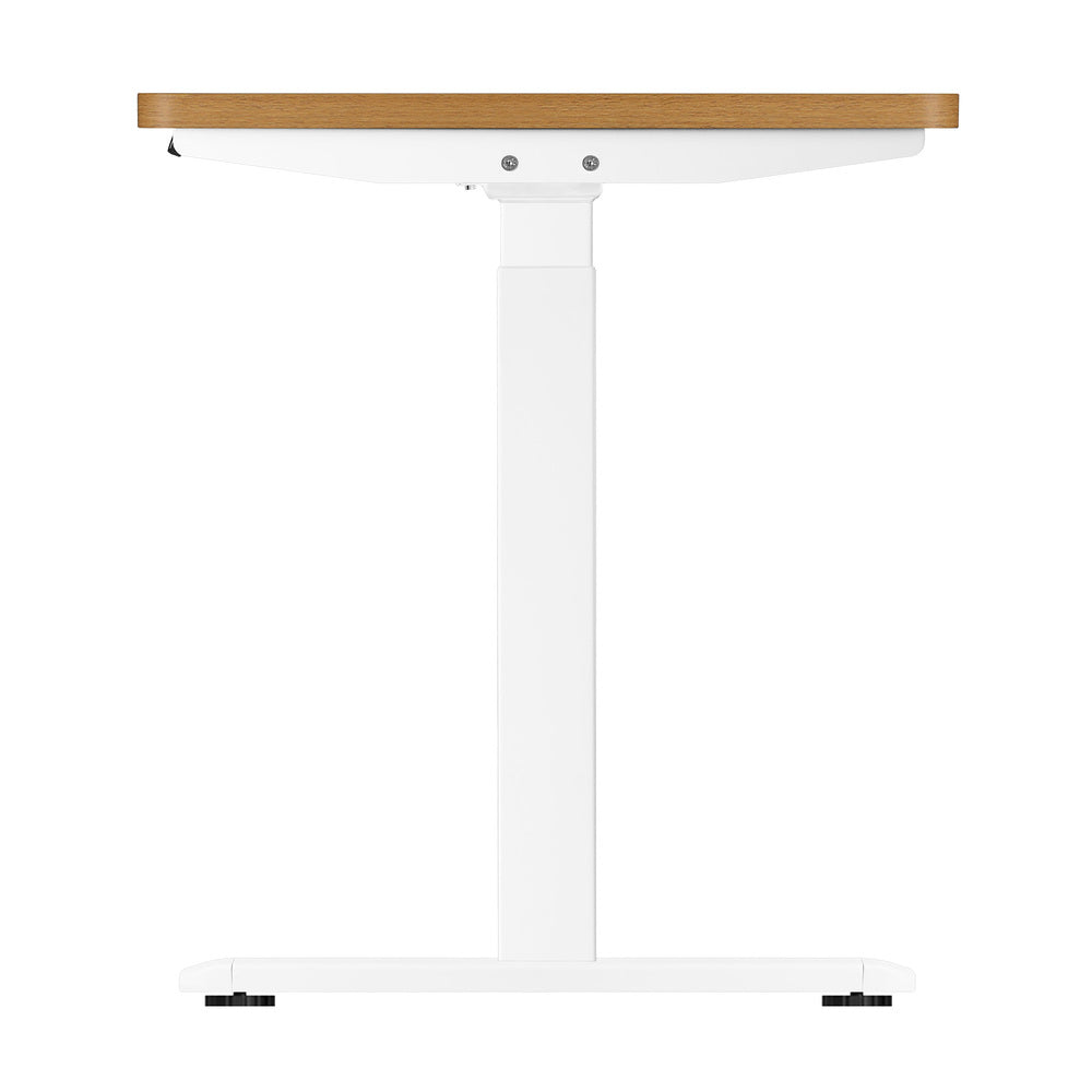140cm Dual Motor Adjustable Standing Desk White and Oak