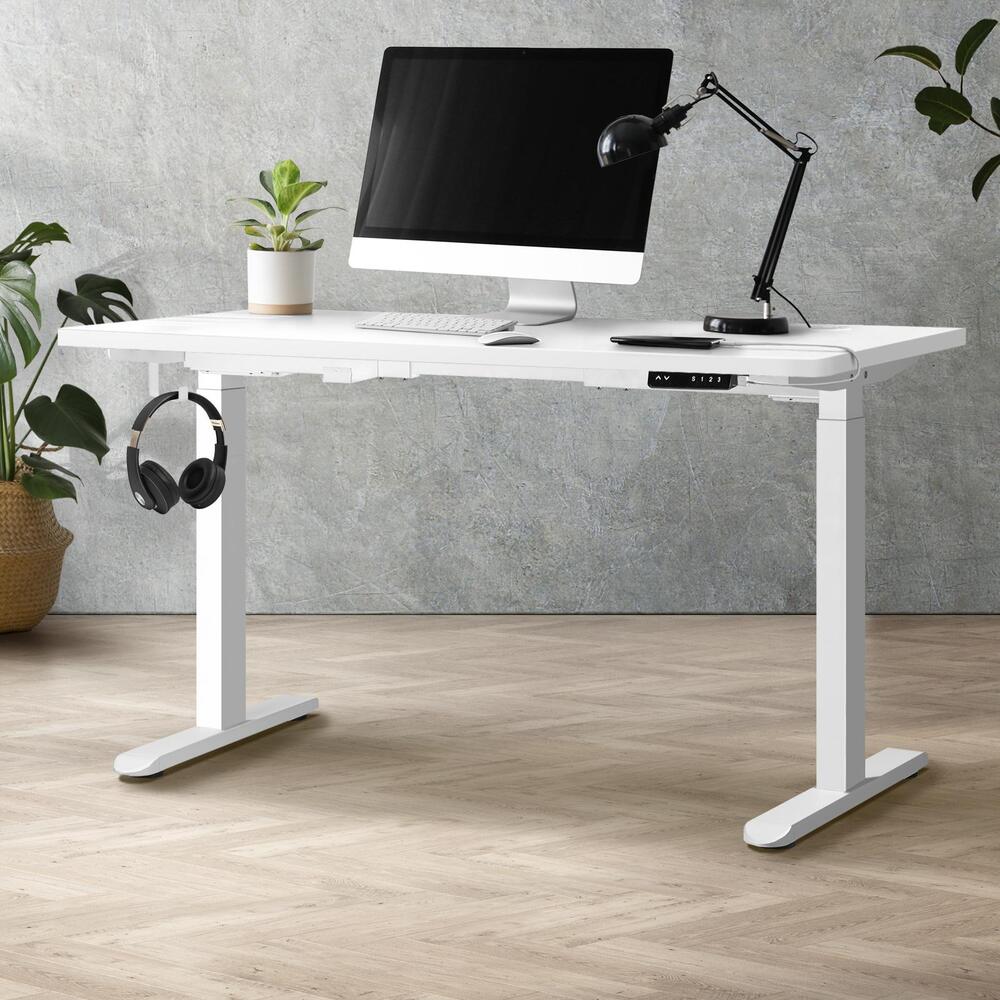 140cm Dual Motor Adjustable Standing Desk White