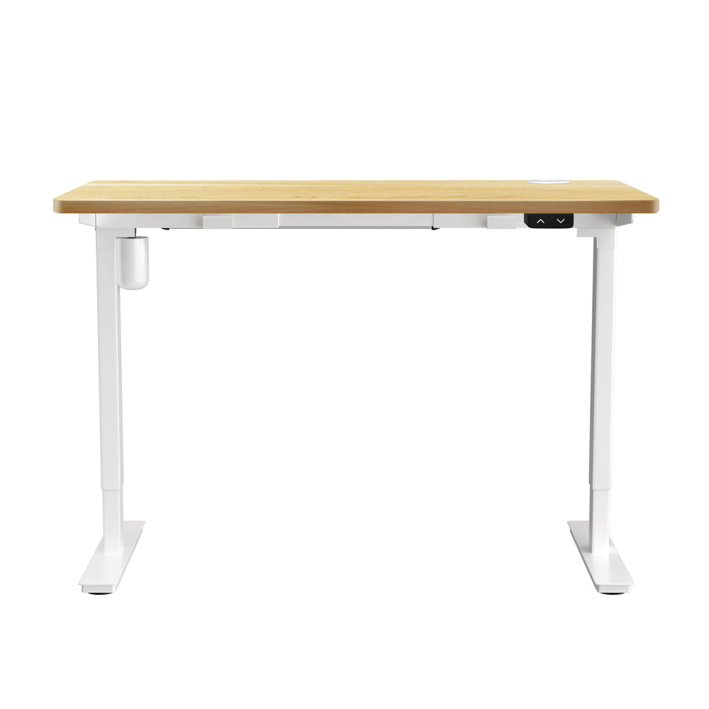 Electric Standing Desk Single Motor White&Oak 120cm
