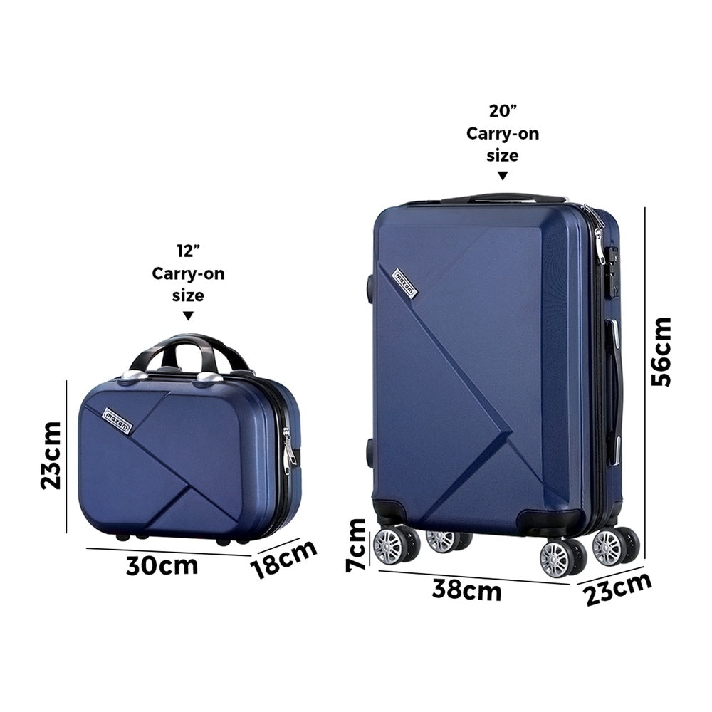 2PCS Luggage Set Hard Shell with TSA Lock Navy Blue