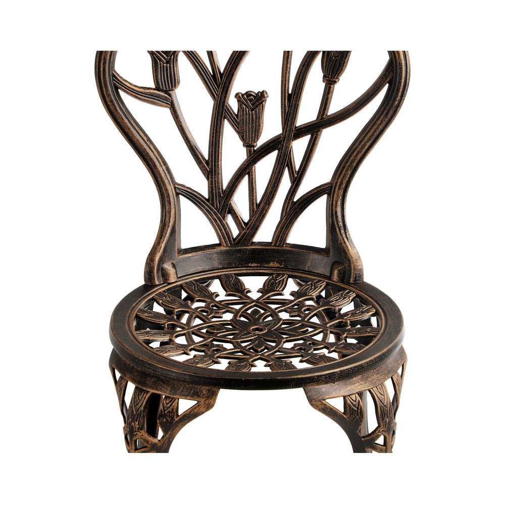 3PCS Outdoor Bistro Table and Chairs Set Bronze