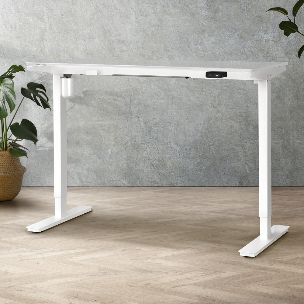 Adjustable Standing Desk Frame Single Motor White