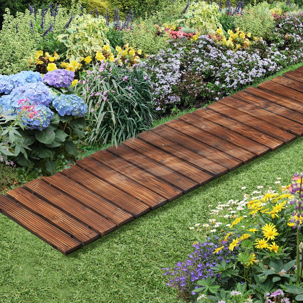Wooden Garden Pathway Roll-Out Walkway 8FT Straight