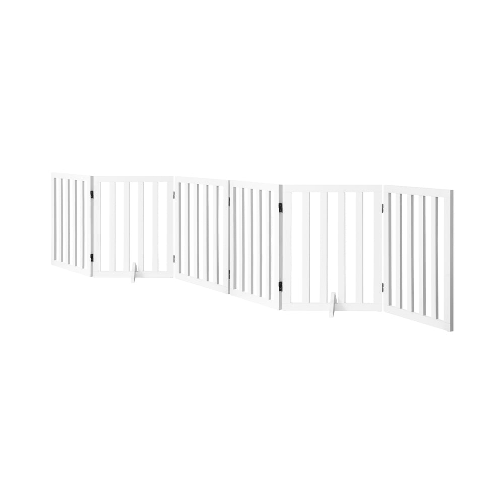 Wooden Pet Gate Dog Fence with 6 Panels